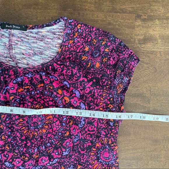 BLACK SHEEP Pink Printed Top with Gartered Bottom - Picture 6 of 9